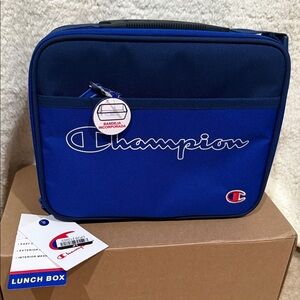 Champion Insulated Navy and Royal Blue Lunch Box NWT